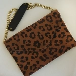 J.Crew Leopard Suede Clutch